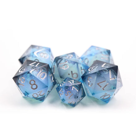 Colorful Liquid Core Transparent Polyhedral Dice D20 33mm Oversize Resin Sharp Edge D20 Dice for Dnd Rpg