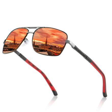 2022NEW Classic Retro Metal Frame Polarized Sunglasses Rectangular Sun Glasses