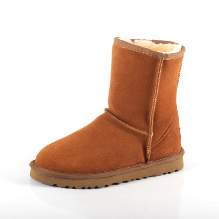 Winter Women Short Plush Warm Snow Boots Casual Shoes New Suede Fur Chelsea Mid Calf Boots Flats Platform Ladies Shoes