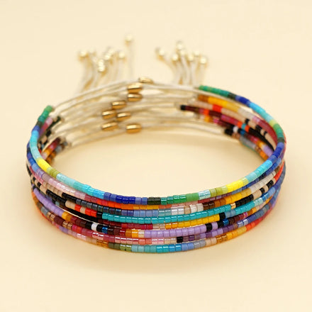 Go2boho Bohemian String Friendship Bracelet Women Colorful Gift Minimalist Beach Girl Tiny Dainty Jewelry Miyuki Bead Bracelet