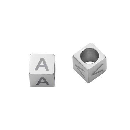 High Polishing Stainless Steel Beads With Alphabet Letter Name Bracelet Accessories Jewelry