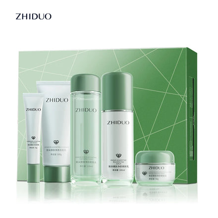 OEM ODM Factory Price ZHIDUO Private Label Green Tea Extract Centella Whitening and Moisturizing Skin Care Set