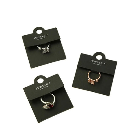 Hot LOGO Stamping Ivory Cardboard Jewelry Paper Card Custom Printing Jewelry Cards Packaging and Display Ring Necklace Cards