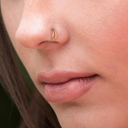 Multipurpose Non Piercing Nose Hoop Rings Custom Stainless Steel Lip Helix Ear Cartilage Hoop Moon Nose Ring