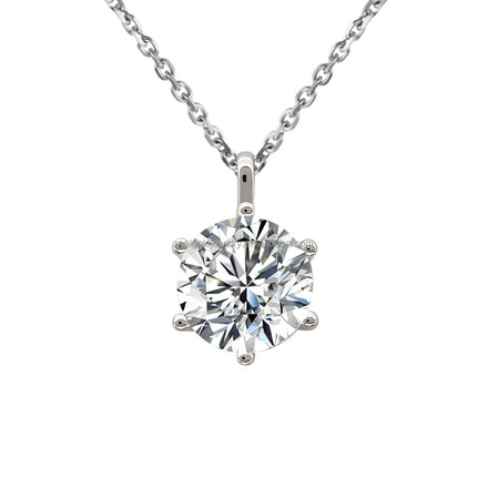 Classic Solitaire Diamond Necklace Real 14K 18K White Gold 1ct Moissanite Pendant Female Necklace