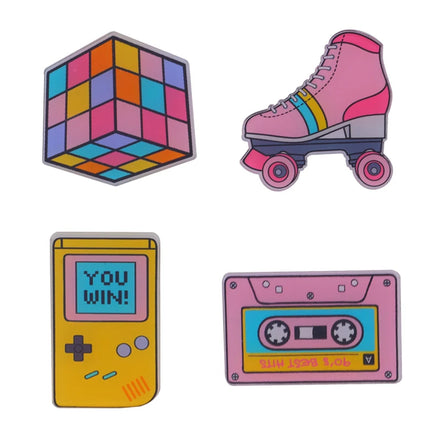 Colorful Cute Vintage Brooch Rubik Cube Game Machine Tape Skating Shoes for Parties Weddings Gifts
