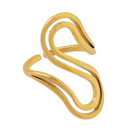 Factory Versatile S-shaped Surrounding Creative Ring Stainless Steel Gilded Ring Jewelry
