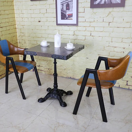 Vintage Farmhouse Wood Leg Restaurant Table and Chairs Set for Kitchen Villa Bars