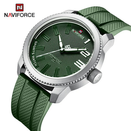 NAVIFORCE 9202 Luxus Uhr Japan Quartz Wrist Watches for Men Green TPU Band Wholesale Custom LOGO Herren Uhr