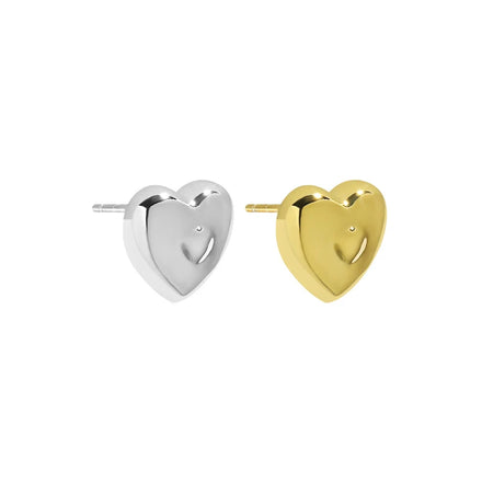 Wuqie Minimalist 925 Silver 18K Gold Plated Romantic Heart Stud Earings for Girls