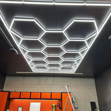 Dropshipping 14 Grid Honeycomb Auto Car Detailing Work Light Bar Car Wash Station 110v/220v Garage Ceiling Hexagonal Led Lights