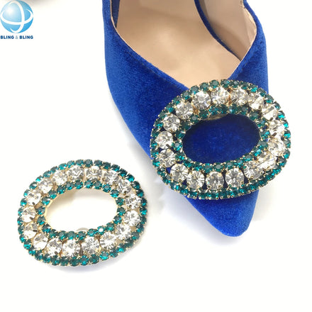 Good Quality Colorful Metal Rhinestone Shoe Buckles for Ladies Removable Shoe Clips Accessory Decoration