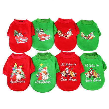 New Year Puppy Dog Christmas Sweater Coat Jacket Costume for Small Medium Dogs & Cats-Eco-Friendly Summer Outdoor Wear