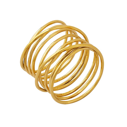 Factory Hot Selling Rose Gold Plated Brass Creative Spring Ring-Trendy Designer Ring