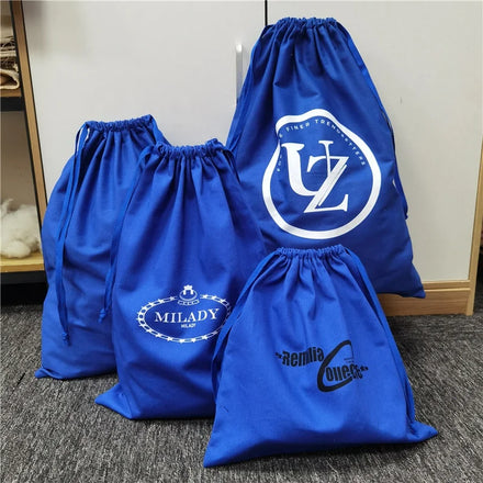 Chuang Hua Rhine Blue Twill Cotton Shoe Cloth Drawstring Bag Bamboo Cotton Laundry Bag Belt Dust Cotton Twill Handbag Dust Bags