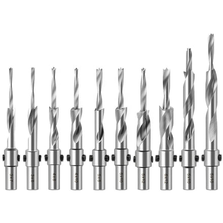 Screw Pilot Hole with Three-pointed Taper Drill Carpentry Reamer Carbide Tipped Countersink Wood Drill Bits