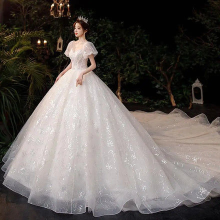 AL1152 2024 Main Wedding Dress With Sleeve the New Bride Dream fairy French Style Big Tail Couture Wedding Dresses Ball Gown