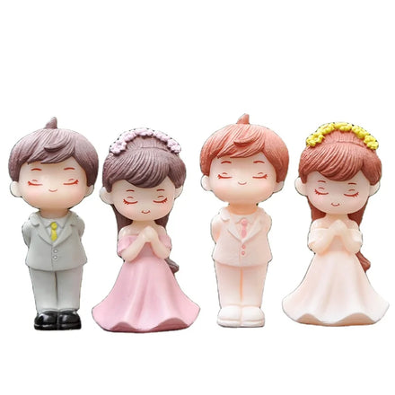 New Style Cartoon Wedding Couples Figurine Micro Landscape Ornament Miniature Garden Decor