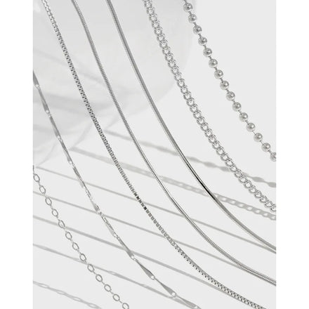 925 Sterling Silver Trendy Snake Box Chain Necklaces for Women Simple Initial Necklaces DIY Jewelry Making Supplier Wholesale