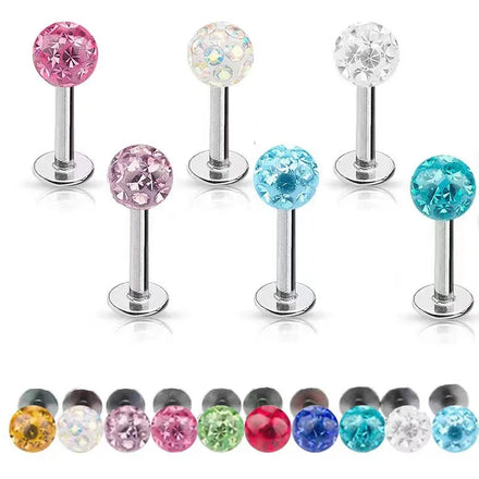 Stainless Steel 3mm 4mm Gold Plated Pierced Ear Lip Labret Studs Helix Ear Flat Back Earring Tragus Cartilage Piercing Jewelry