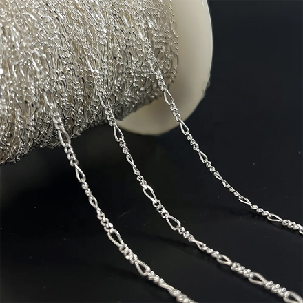 925 Sterling Silver 3+1 Figaro Chain 1.7mm Jewelry Accessories Bracelet Necklace Chains