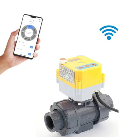 WiFi Electric Ball Valve Dc12v 110v 220v 240v Wireless Agricultural Water UPVC Water Treatment Plastic Electric Valve