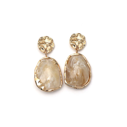 Brincos Em Acrilico Hot Selling Handmade Agate Gemstone Pendant Acrylic Retro Exaggerated Drop Earrings Women Wholesale