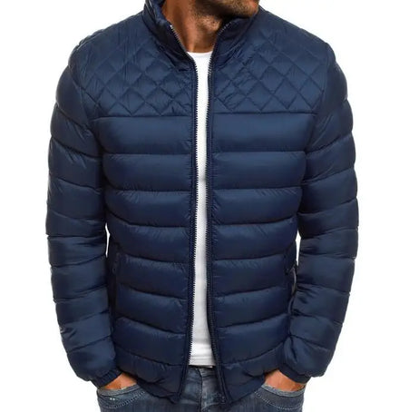 Wholesale Custom Logo Men Jacket Coat Winter Solid Color Warm Parka Fashion Cotton Casual Outwear Down Jacket