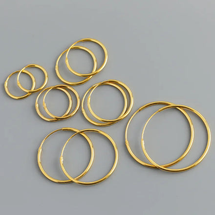 925 Sterling Silver Big Hoop Minimalist Earrings 18k Gold Plated Large Thin Hoop Earrings Women