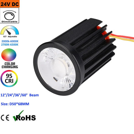 Factory Benory 8W 24v Dimmable Mr16 Spot RGBW 2000k-6000k CCT Adjustable Cri95 Led Module Support Dali Loxone PWM Dmx Knx Wifi