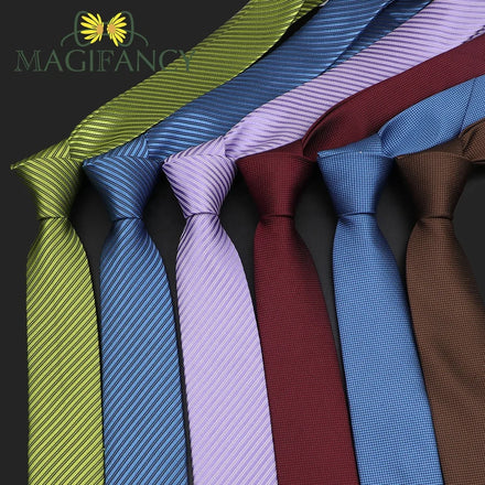 Classic Narrow Solid 5cm Necktie Polyester Green Blue Purple Brown Red Wedding Party Banquet Men Suit Slim Cravat Gift Accessory