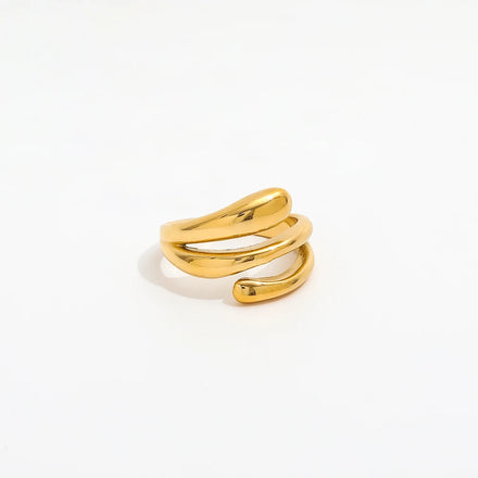 Fenny Finger Ring 18K Gold Plated High End Vintage Multi-layer Snake Shaped Stainless Steel Ring Wholesale Jewelry