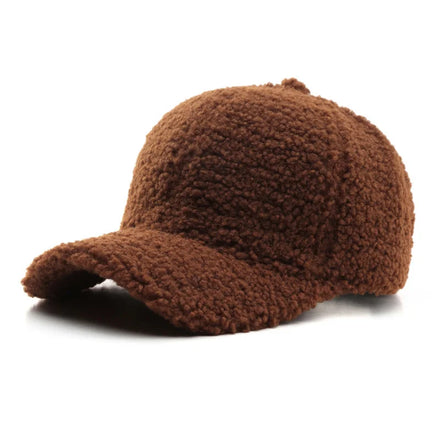 Unisex Sherpa Hats Winter Warm Lamb Wool Baseball Cap