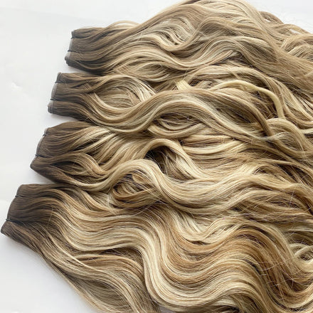 Russian Slavic Virgin Cuticle Double Drawn Can Be Cut No Mustache Invisible Genius Weft Loose Wavy Hair