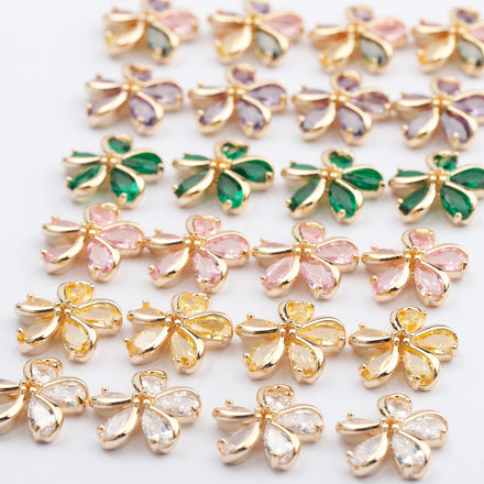 M763 10pcs/lot Jewelry Accessories18k Gold PlatedCopper Zircon Nickel Free Diy PendantsEarrings Marking Findings