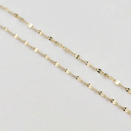 14k Solid Gold Jewelry Gold Chain Designs for Ladies 1.7mm Wide Lips Chain 14K Pure Gold Chain Roll