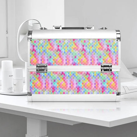 Wholesale Custom Professional Makeup Artist Suitcase Double Door Nail Convenient Storage Colorful Aluminum Alloy Water Resistant