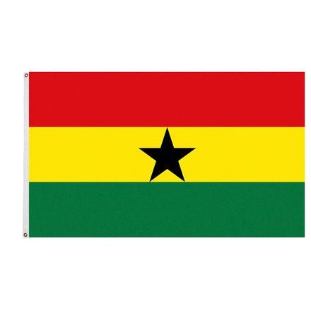 Ready to Ship 100% Polyester 3x5ft Stock Red Yellow Green Ghanaian National Ghana Flag