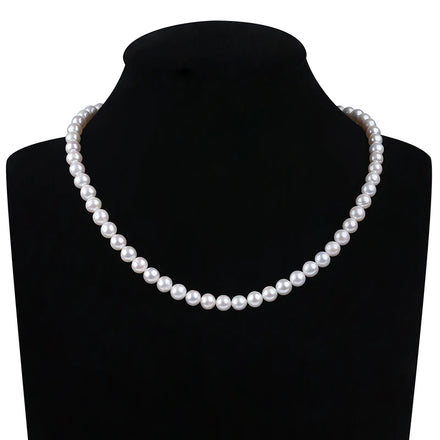Wholesale Luxury Design 7-8mm Natural Near Round Freshwater Pearl Necklace