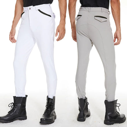 Men's Multi-Color Spandex Equestrian Training Breeches Custom Logo Knee Silicone Tight Horse Riding Pants with Jodhpurs Wear