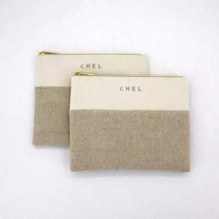 Eco Friendly Cotton Makeup Bag Private Label Small Recycled Travel Canvas Cosmetic Bag Pouch