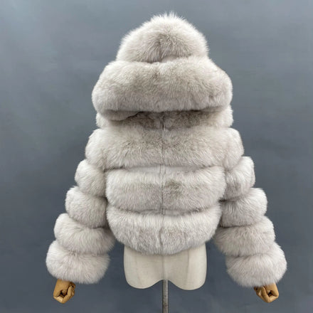 Luxury Fox Fur Fluffy Furry Jackets Raccoon Fur Coat Plus Size Clothing Women Winter Fur Coat