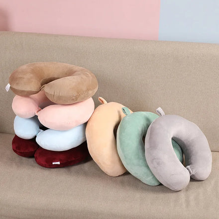 High Quality Durable Airplane Memory Foam Travel Pillow Neck Support Custom Logo Folding Sleep Care Massage Camping Garden