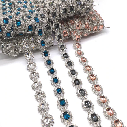 Crystal Rhinestones Chain Sew on Trimming Rhinestone Cup Chains Crystal Bridal Rhinestone Fabric Trim for Wedding Dress