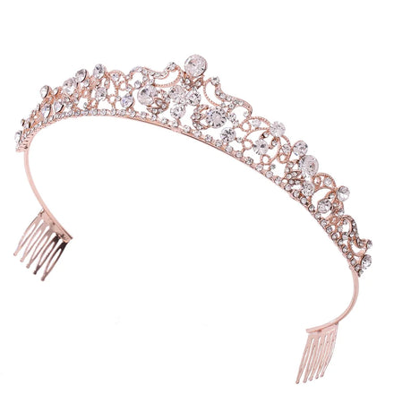Miallo Elegant Bling Crowns Bridal Tiaras Rhinestone Queen Crowns Wedding Dress Accessories Headbands Hair Combs Gift