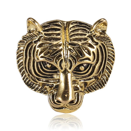 Vintage Animal Face Head Brooch Lapel Pin Women Men Jewelry Clothing Accessories Metal Alloy Tiger Brooch Pin