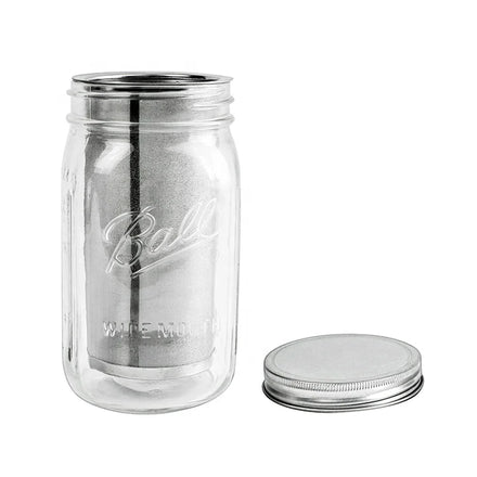 Cold Brew Coffee Infuser Fruit Tea Filter Silver 304 Stainless Steel Flexible Silicon Modern Tube Fits Wide-Mouth Ball Mason