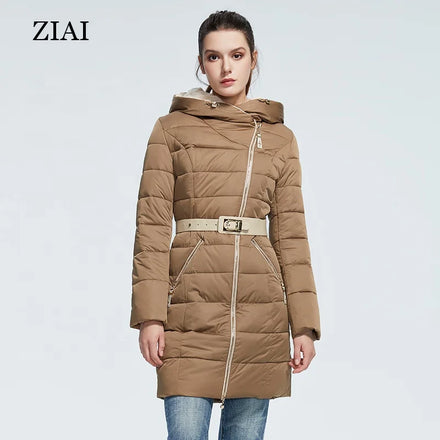 New Fashion Long Women Duck Down Coat With Scarf Winter Clothes for Women Waterproof Puffer Coat Woman Winter