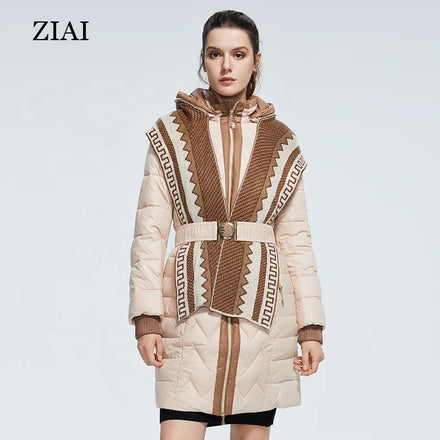 New Fashion Long Women Duck Down Coat With Scarf Winter Clothes for Women Waterproof Puffer Coat Woman