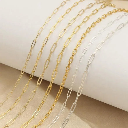 GP US 2.0mm 2.4mm 2.5mm Paperclip Chain Unfinished 14k Gold Filled Rope Chain Bulk Roll Permanent Jewelry Chains Wholesale